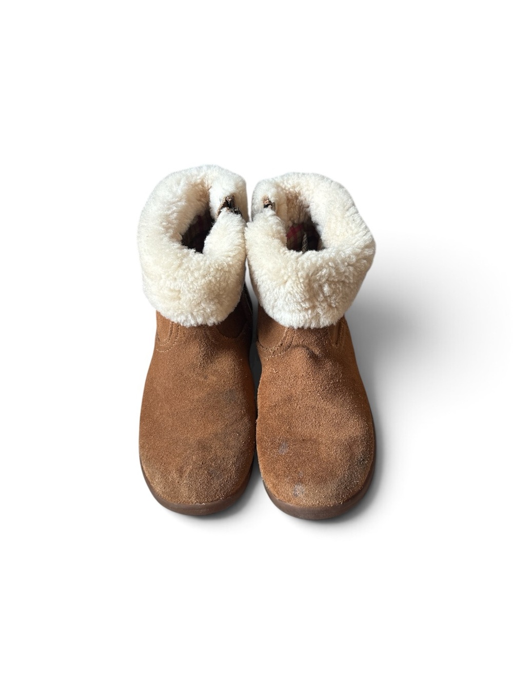 UGG Chestnut Suede Shearling Cuff Kids Boots